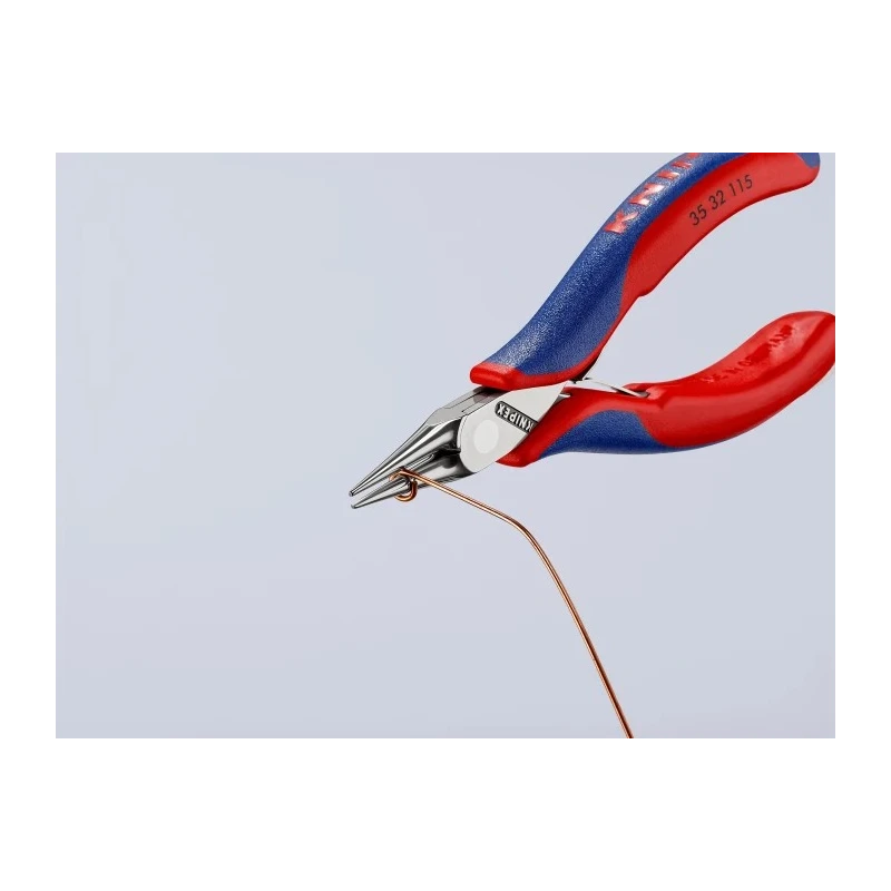 Knipex Long Nose Plier with Comfort Grip Handle, Chrome Steel, Mirror Polished, 115mm Overall Length, 22.5mm Jaw 35 32 115