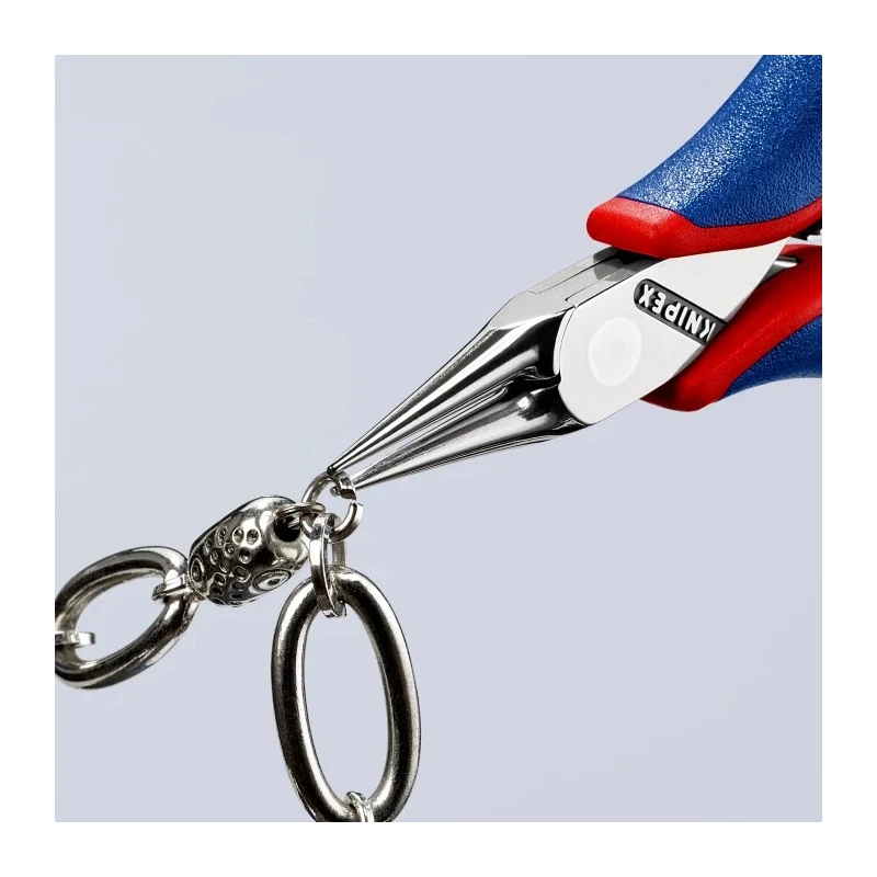 Knipex Long Nose Plier with Comfort Grip Handle, Chrome Steel, Mirror Polished, 115mm Overall Length, 22.5mm Jaw 35 32 115