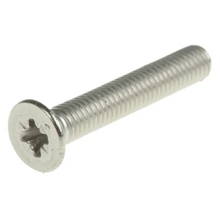 RS PRO Pozidriv Countersunk Stainless Steel Machine Screw 30 mm M5 158-3708