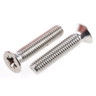 RS PRO Pozidriv Countersunk Stainless Steel Machine Screw 30 mm M6 158-3764