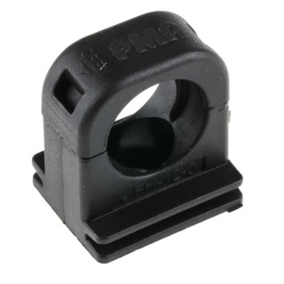 PMA Black Polyamide 66 Cable Clip with 16 mm Maximum Bundle Diameter and Screw Fixing BFH-12-0