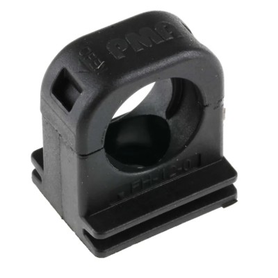 PMA Black Polyamide 66 Cable Clip with 16 mm Maximum Bundle Diameter and Screw Fixing BFH-12-0