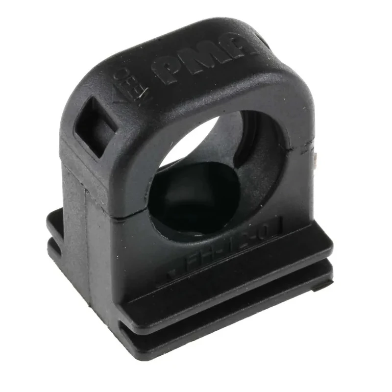 PMA Black Polyamide 66 Cable Clip with 16 mm Maximum Bundle Diameter and Screw Fixing BFH-12-0