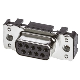 HARTING D-Sub 9 Way Straight 2.74 mm Pitch Through Hole D-Sub Connector with M3 Threaded Insert Female 09661117501