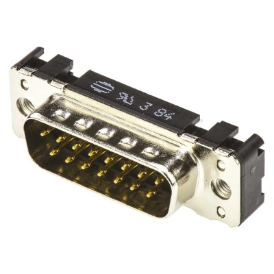 HARTING 15 Way Straight 2.74 mm Pitch Through Hole D-Sub Connector with M3 Threaded Insert Male 09652217701