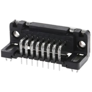 HARTING D-Sub 15 Way Right Angle 2.74 mm Pitch Through Hole D-Sub Connector with Board Lock Female 09662527611