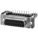 HARTING D-Sub 15 Way Right Angle 2.74 mm Pitch Through Hole D-Sub Connector with Board Lock Female 09662527611