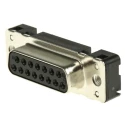 HARTING D-Sub 15 Way Straight 2.74 mm Pitch Through Hole D-Sub Connector with M3 Threaded Insert Female 09662117501