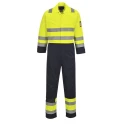 Portwest Yellow Reusable Flame Retardant Hi Vis Overalls Coverall with Knee Pad Pocket, Chest Size 126 cm, Size L 161-1966