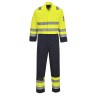 Portwest Yellow Reusable Flame Retardant Hi Vis Overalls Coverall with Knee Pad Pocket, Chest Size 126 cm, Size L 161-1966