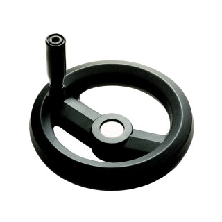 RS PRO Black Fibreglass Reinforced Technopolymer Revolving Handle Spoked Hand Wheel 126mm Diameter 161-1991