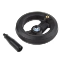 RS PRO Black Fibreglass Reinforced Technopolymer Revolving Handle Spoked Hand Wheel 126mm Diameter 161-1991