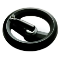 RS PRO Black Fibreglass Reinforced Technopolymer Hand Wheel 126 mm Diameter 161-2007