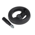 RS PRO Black Fibreglass Reinforced Technopolymer Hand Wheel 126 mm Diameter 161-2007