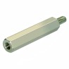 HARWIN M4 x 0.7 Threaded Standoff, 10 mm Body, 8 mm Stud, Brass, Hex Shape, Nickel Finish R40-3001002