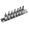 RS PRO 7-Piece 1/4 in Torx Socket Set Chrome Vanadium Steel 262-0224