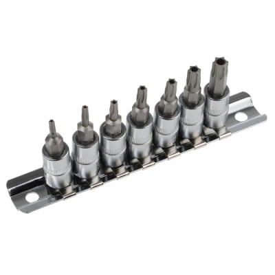 RS PRO 7-Piece 1/4 in Torx Socket Set Chrome Vanadium Steel 262-0224