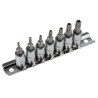 RS PRO 7-Piece 1/4 in Torx Socket Set Chrome Vanadium Steel 262-0224