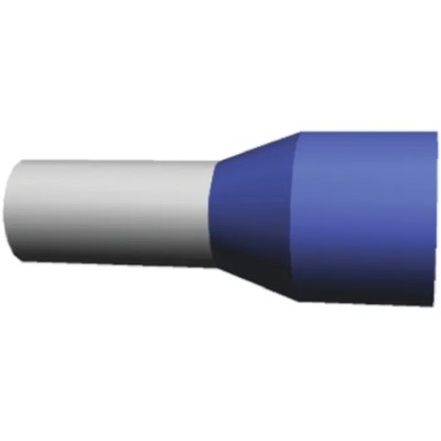 TE Connectivity Insulated Crimp Bootlace Ferrule, 5.8 mm Pin Diameter, 12 mm Pin Length, Blue, Suitable for 5 AWG 2-966067-6