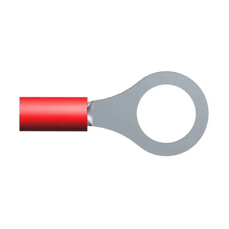 TE Connectivity PLASTI-GRIP Insulated Ring Terminal M8 Stud Size 22 AWG To 16 AWG Red 8-34151-1