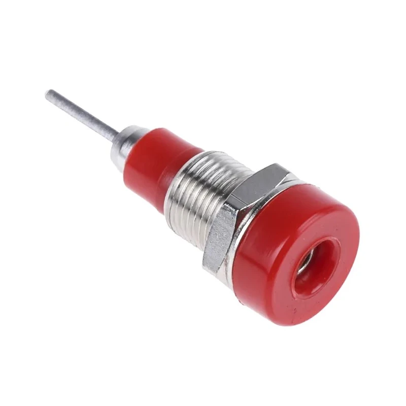 Staubli Red Female Banana Socket 2 mm Connector Tab Termination 30V AC, 60V DC, 10A Silver Plating 23.0060-22