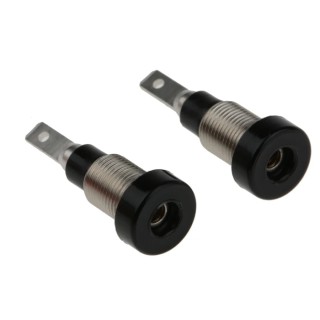 Staubli Black Female Banana Socket 2 mm Connector, Tab Termination, 30 V AC, 60 V DC, 10A, Silver Plating 23.0060-21