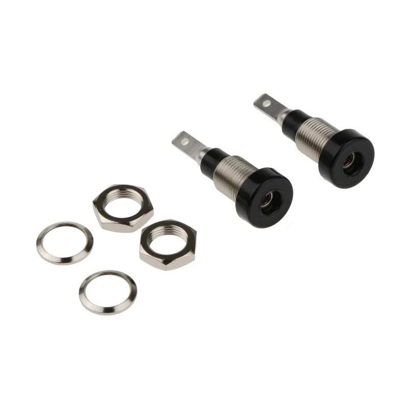 Staubli Black Female Banana Socket 2 mm Connector, Tab Termination, 30 V AC, 60 V DC, 10A, Silver Plating 23.0060-21