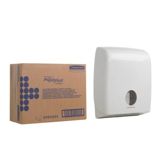 Aquarius White Plastic Toilet Paper Dispenser Wall Mount Manual Pull 147 mm x 407 mm x 317 mm 6990