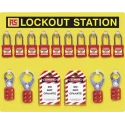 RS PRO 10 Padlock Lockout Station Yellow Aluminium Composite Panel ACP Open Lockout Station 161-5879