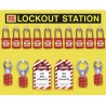 RS PRO 10 Padlock Lockout Station Yellow Aluminium Composite Panel ACP Open Lockout Station 161-5879