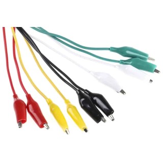 RS PRO Multimeter Test Lead Set with Insulated Crocodile Clips 500mm Length 161-6511