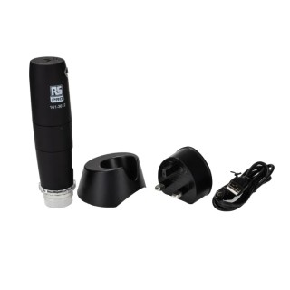 RS PRO WiFi Illuminated Microscope 5 to 200 X Magnification, 5MP Camera, Lithium-ion Battery, WiFi Interface 161-3612