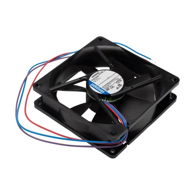 ebm-papst 3400 N Series Axial Fan 12V DC 2W 166mA Max IP68 92 mm x 92 mm x 25.4 mm 