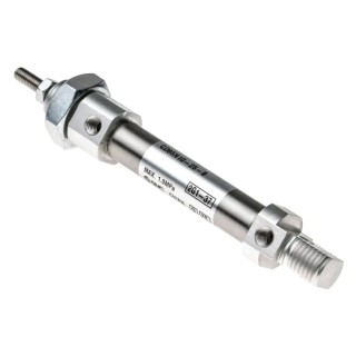 SMC Pneumatic Piston Rod Cylinder 25 mm Stroke, Aluminium Alloy Body, Double Acting, Clevis Mount, CD85 Series