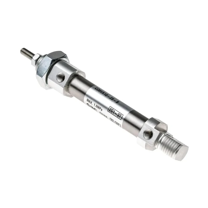 SMC Pneumatic Piston Rod Cylinder 25 mm Stroke, Aluminium Alloy Body, Double Acting, Clevis Mount, CD85 Series 