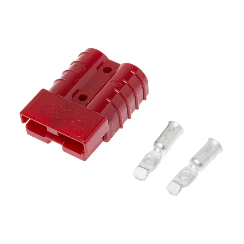 Anderson Power Products SB50 Series 2 Way Male Battery Connector, Straight Orientation, Cable Mount, 600V, 50A SB50