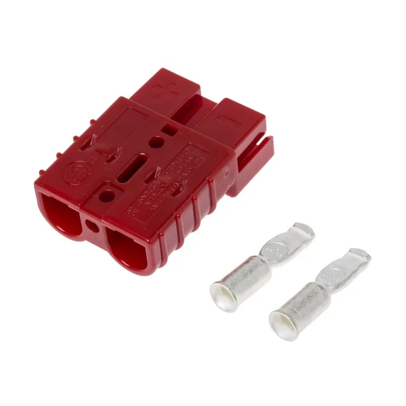 Anderson Power Products SB50 Series 2 Way Male Battery Connector, Straight Orientation, Cable Mount, 600V, 50A SB50