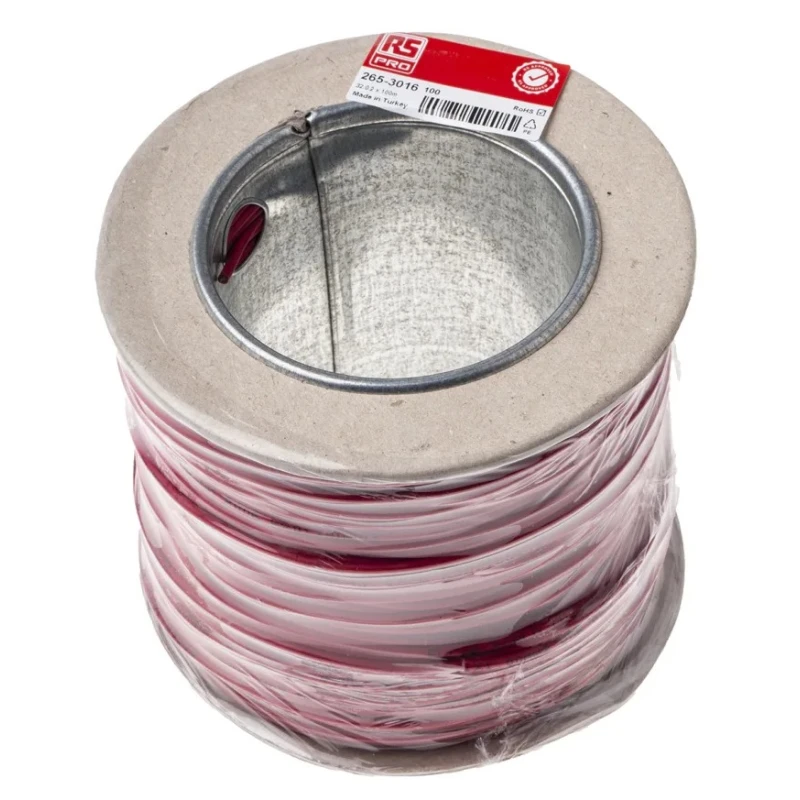 RS PRO Red Silicone Rubber Hook Up Wire 11 AWG, 32 x 0.2 mm Strands, 100 m, 500 V, 180°C Maximum Operating 265-3016