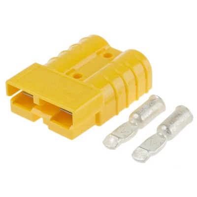 Anderson Power Products SB50 Series 2 Way Male Battery Connector, Straight, Cable Mount, 600V, 50A SB50