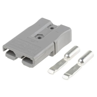 Anderson Power Products SBS Series 2 Way Male Battery Connector, Straight Cable, 600V, 110A SBS50GRA10/12