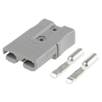 Anderson Power Products SBS Series 2 Way Male Battery Connector, Straight Cable, 600V, 110A SBS50GRA10/12