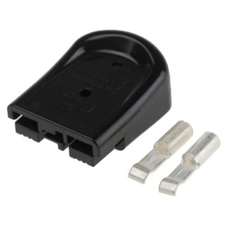 Anderson Power Products Powerpole 15-45 Series 2 Way Male Battery Connector, Straight Cable, 600V, 52A SBSMINIBLK-30