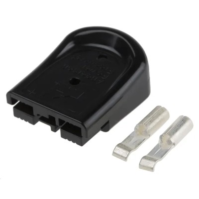 Anderson Power Products Powerpole 15-45 Series 2 Way Male Battery Connector, Straight Cable, 600V, 52A SBSMINIBLK-30