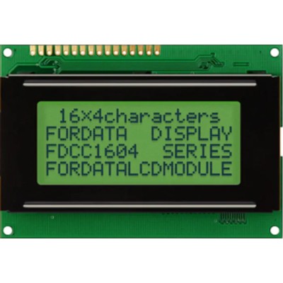 Fordata LCD Graphic Display 4 x 16 Characters Yellow Green Illumination FC1604A01-RNNYBW-66SE