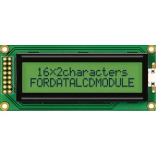 Fordata LCD Graphic Display 2 x 16 Characters Yellow Green Illumination FC1602B01-RNNYBW-66SE