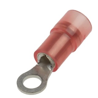 RS PRO Insulated Ring Terminal M3 Stud Size 22 AWG to 16 AWG Wire Size Red Nylon Insulation E245391 267-3650