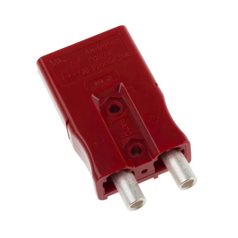 Anderson Power Products SBS Series 2 Way Male Battery Connector, Straight Orientation, Cable Mount, 600V, 110A SBS50RED08