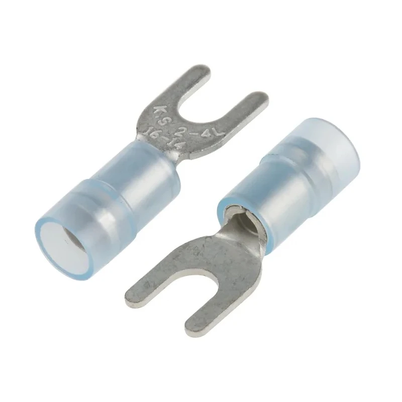 RS PRO SNYDL Insulated Crimp Spade Connector 16 AWG to 14 AWG, Nylon Insulation, Blue, M4.5 Stud Size 267-3830