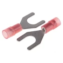 RS PRO Insulated Crimp Spade Connector SNYDL Series 22 AWG to 16 AWG, M6 Stud Size, Nylon Red 267-3666