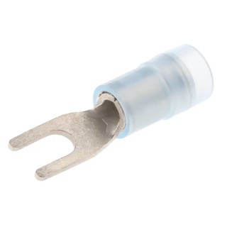 RS PRO SNYD Insulated Crimp Spade Connector, 16 AWG to 14 AWG, 3.2 mm Stud Size Nylon Insulation, Blue 267-3868